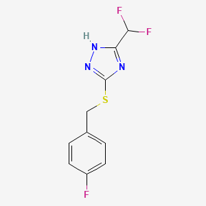 molecular formula C10H8F3N3S B11787590 3-(Difluoromethyl)-5-((4-fluorobenzyl)thio)-4H-1,2,4-triazole CAS No. 1706453-17-9