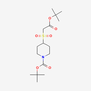 molecular formula C16H29NO6S B11787722 Tert-butyl 4-((2-(tert-butoxy)-2-oxoethyl)sulfonyl)piperidine-1-carboxylate 