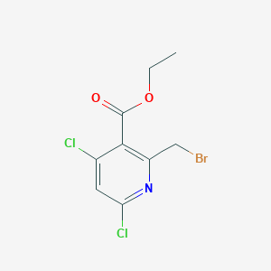 molecular formula C9H8BrCl2NO2 B11787749 Ethyl 2-(bromomethyl)-4,6-dichloronicotinate 