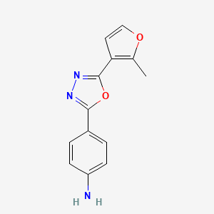 molecular formula C13H11N3O2 B11787808 4-(5-(2-Methylfuran-3-yl)-1,3,4-oxadiazol-2-yl)aniline 