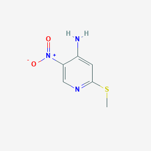 molecular formula C6H7N3O2S B11787865 2-(Methylthio)-5-nitropyridin-4-amine 