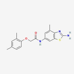 molecular formula C18H19N3O2S B11787940 N-(2-Amino-4-methylbenzo[d]thiazol-6-yl)-2-(2,4-dimethylphenoxy)acetamide 
