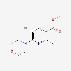 molecular formula C12H15BrN2O3 B11787946 Methyl5-bromo-2-methyl-6-morpholinonicotinate 