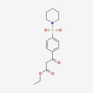 molecular formula C16H21NO5S B11788086 Ethyl 3-oxo-3-(4-(piperidin-1-ylsulfonyl)phenyl)propanoate 