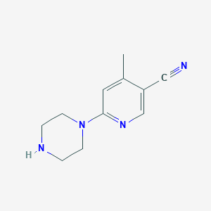 molecular formula C11H14N4 B11788133 4-Methyl-6-(piperazin-1-yl)nicotinonitrile 