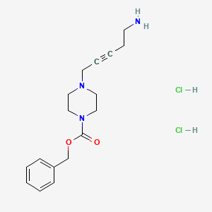 molecular formula C17H25Cl2N3O2 B11788240 Benzyl 4-(5-aminopent-2-yn-1-yl)piperazine-1-carboxylate dihydrochloride 