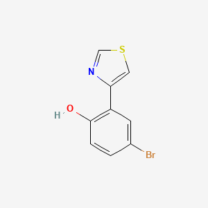 molecular formula C9H6BrNOS B11788284 4-Bromo-2-(thiazol-4-yl)phenol 