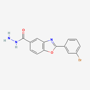 molecular formula C14H10BrN3O2 B11788303 2-(3-Bromophenyl)benzo[d]oxazole-5-carbohydrazide 