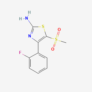 molecular formula C10H9FN2O2S2 B11788351 4-(2-Fluorophenyl)-5-(methylsulfonyl)thiazol-2-amine 
