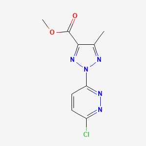 molecular formula C9H8ClN5O2 B11788405 Methyl 2-(6-chloropyridazin-3-yl)-5-methyl-2H-1,2,3-triazole-4-carboxylate 
