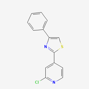 molecular formula C14H9ClN2S B11788512 2-(2-Chloropyridin-4-yl)-4-phenylthiazole 