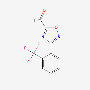 molecular formula C10H5F3N2O2 B11788525 3-(2-(Trifluoromethyl)phenyl)-1,2,4-oxadiazole-5-carbaldehyde 