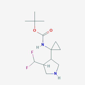 molecular formula C13H22F2N2O2 B11788561 Tert-butyl (1-(4-(difluoromethyl)pyrrolidin-3-yl)cyclopropyl)carbamate 