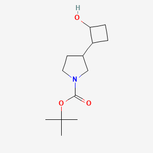 molecular formula C13H23NO3 B11788562 Tert-butyl 3-(2-hydroxycyclobutyl)pyrrolidine-1-carboxylate 
