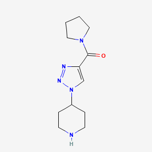 molecular formula C12H19N5O B11788692 (1-(Piperidin-4-yl)-1H-1,2,3-triazol-4-yl)(pyrrolidin-1-yl)methanone 