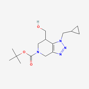 molecular formula C15H24N4O3 B11788792 tert-butyl 1-(cyclopropylmethyl)-7-(hydroxymethyl)-6,7-dihydro-1H-[1,2,3]triazolo[4,5-c]pyridine-5(4H)-carboxylate 