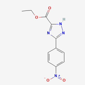 molecular formula C11H10N4O4 B11788856 Ethyl 3-(4-nitrophenyl)-1H-1,2,4-triazole-5-carboxylate 