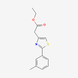molecular formula C14H15NO2S B11789010 Ethyl 2-(2-(m-tolyl)thiazol-4-yl)acetate 