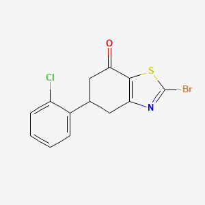 molecular formula C13H9BrClNOS B11789042 2-Bromo-5-(2-chlorophenyl)-5,6-dihydrobenzo[d]thiazol-7(4H)-one 