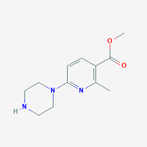 molecular formula C12H17N3O2 B11789120 Methyl 2-methyl-6-(piperazin-1-yl)nicotinate 