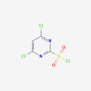 molecular formula C4HCl3N2O2S B11789216 4,6-Dichloropyrimidine-2-sulfonyl chloride 