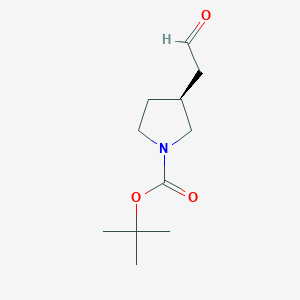 molecular formula C11H19NO3 B11789273 (S)-tert-Butyl 3-(2-oxoethyl)pyrrolidine-1-carboxylate CAS No. 1374673-90-1