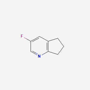 molecular formula C8H8FN B11789277 3-Fluoro-6,7-dihydro-5H-cyclopenta[b]pyridine 