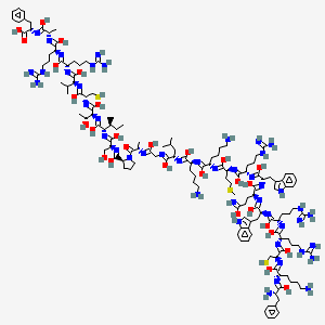 molecular formula C8H10OS B1178928 (2S)-2-[[(2S)-2-[[(2S)-2-[[(2S)-2-[[(2S)-2-[[(2R)-2-[[(2S,3R)-2-[[(2S,3S)-2-[[(2S)-2-[[[(2S)-1-[(2S)-2-[[2-[[(2S)-2-[[(2S)-6-amino-2-[[(2S)-6-amino-2-[[(2S)-2-[[(2S)-2-[[(2S)-2-[[(2S)-2-[[(2S)-2-[[(2S)-2-[[(2S)-2-[[(2R)-2-[[(2S)-6-amino-2-[[(2S)-2-amino-1-hydroxy-3-phenylpropylidene]amino]-1-hydroxyhexylidene]amino]-1-hydroxy-3-sulfanylpropylidene]amino]-5-carbamimidamido-1-hydroxypentylidene]amino]-5-carbamimidamido-1-hydroxypentylidene]amino]-1-hydroxy-3-(1H-indol-3-yl)propylidene]amino]-1,5-dihydroxy-5-iminopentylidene]amino]-1-hydroxy-3-(1H-indol-3-yl)propylidene]amino]-5-carbamimidamido-1-hydroxypentylidene]amino]-1-hydroxy-4-methylsulfanylbutylidene]amino]-1-hydroxyhexylidene]amino]-1-hydroxyhexylidene]amino]-1-hydroxy-4-methylpentylidene]amino]-1-hydroxyethylidene]amino]propanoyl]pyrrolidin-2-yl]-hydroxymethylidene]amino]-1,3-dihydroxypropylidene]amino]-1-hydroxy-3-methylpentylidene]amino]-1,3-dihydroxybutylidene]amino]-1-hydroxy-3-sulfanylpropylidene]amino]-1-hydroxy-3-methylbutylidene]amino]-5-carbamimidamido-1-hydroxypentylidene]amino]-5-carbamimidamido-1-hydroxypentylidene]amino]-1-hydroxypropylidene]amino]-3-phenylpropanoic acid CAS No. 151186-19-5