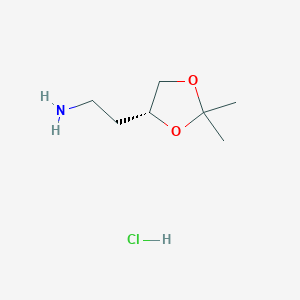 molecular formula C7H16ClNO2 B11789280 (R)-2-(2,2-Dimethyl-1,3-dioxolan-4-yl)ethanamine hydrochloride 