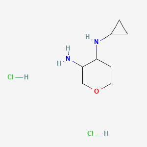 molecular formula C8H18Cl2N2O B11789285 N4-Cyclopropyltetrahydro-2H-pyran-3,4-diaminedihydrochloride 