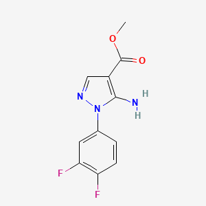 molecular formula C11H9F2N3O2 B11789331 Methyl 5-amino-1-(3,4-difluorophenyl)-1H-pyrazole-4-carboxylate 