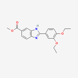molecular formula C19H20N2O4 B11789445 Methyl 2-(3,4-diethoxyphenyl)-1H-benzo[d]imidazole-6-carboxylate 