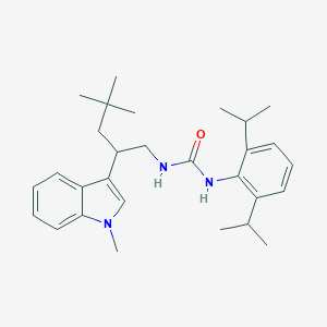 molecular formula C29H41N3O B117895 N-(2,6-Bis(1-methylethyl)phenyl)-N'-(4,4-dimethyl-2-(1-methyl-1H-indol-3-yl)pentyl)urea CAS No. 145131-40-4