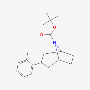 molecular formula C19H27NO2 B11789519 tert-Butyl 3-(o-tolyl)-8-azabicyclo[3.2.1]octane-8-carboxylate 