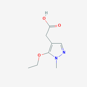 molecular formula C8H12N2O3 B11789704 2-(5-Ethoxy-1-methyl-1H-pyrazol-4-yl)acetic acid 