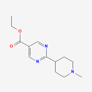 molecular formula C13H19N3O2 B11789729 Ethyl 2-(1-methylpiperidin-4-YL)pyrimidine-5-carboxylate CAS No. 1447607-67-1