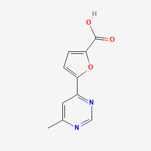 molecular formula C10H8N2O3 B11789764 5-(6-Methylpyrimidin-4-yl)furan-2-carboxylic acid 
