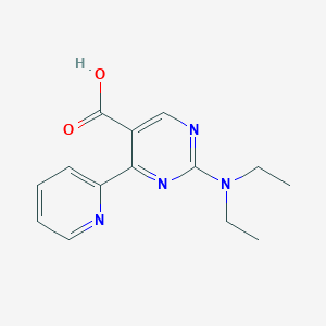 molecular formula C14H16N4O2 B11789776 2-(Diethylamino)-4-(pyridin-2-yl)pyrimidine-5-carboxylic acid 