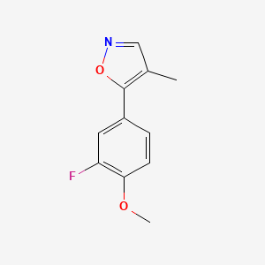 molecular formula C11H10FNO2 B11789793 5-(3-Fluoro-4-methoxyphenyl)-4-methylisoxazole 