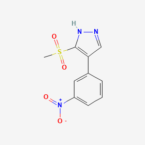 molecular formula C10H9N3O4S B11789822 3-(Methylsulfonyl)-4-(3-nitrophenyl)-1H-pyrazole 