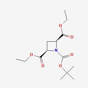molecular formula C14H23NO6 B11789860 cis-1-tert-Butyl 2,4-diethyl azetidine-1,2,4-tricarboxylate 