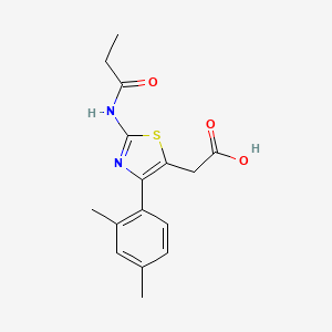 molecular formula C16H18N2O3S B11789870 2-(4-(2,4-Dimethylphenyl)-2-propionamidothiazol-5-yl)acetic acid 