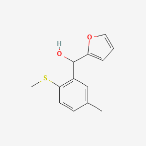 molecular formula C13H14O2S B11789875 Furan-2-yl(5-methyl-2-(methylthio)phenyl)methanol 