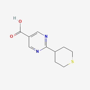 molecular formula C10H12N2O2S B11789898 2-(Tetrahydro-2H-thiopyran-4-YL)pyrimidine-5-carboxylic acid 
