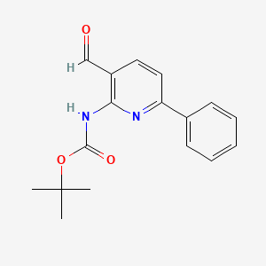 molecular formula C17H18N2O3 B11789900 tert-Butyl (3-formyl-6-phenylpyridin-2-yl)carbamate 