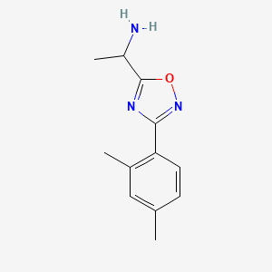 molecular formula C12H15N3O B11789940 1-(3-(2,4-Dimethylphenyl)-1,2,4-oxadiazol-5-yl)ethanamine 