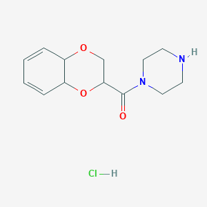 molecular formula C13H19ClN2O3 B11789977 Piperazin-1-yl(2,3,4a,8a-tetrahydrobenzo[b][1,4]dioxin-2-yl)methanone hydrochloride 