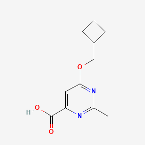 molecular formula C11H14N2O3 B11790003 6-(Cyclobutylmethoxy)-2-methylpyrimidine-4-carboxylic acid 