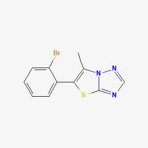 molecular formula C11H8BrN3S B11790033 5-(2-Bromophenyl)-6-methylthiazolo[3,2-B][1,2,4]triazole 