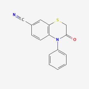 molecular formula C15H10N2OS B11790070 3-Oxo-4-phenyl-3,4-dihydro-2H-benzo[B][1,4]thiazine-7-carbonitrile 